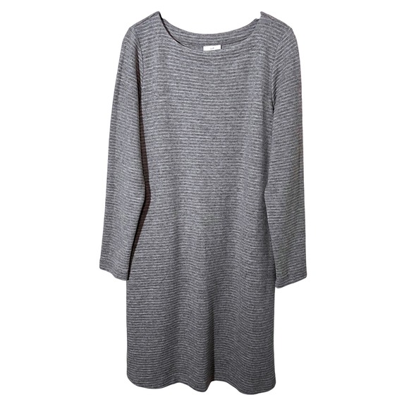 J. Jill Dresses & Skirts - J. Jill NEW Women Textured Rayon Blend Gray Long Sleeve Dress Easy Wear Medium